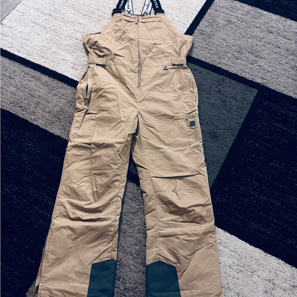 Men's Tan Snow bibs overalls NWT size xl Ski Snowboard Snow pants